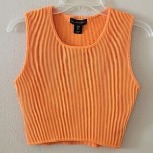 House of Harlow 1960 Ribbed Orange Tank Top